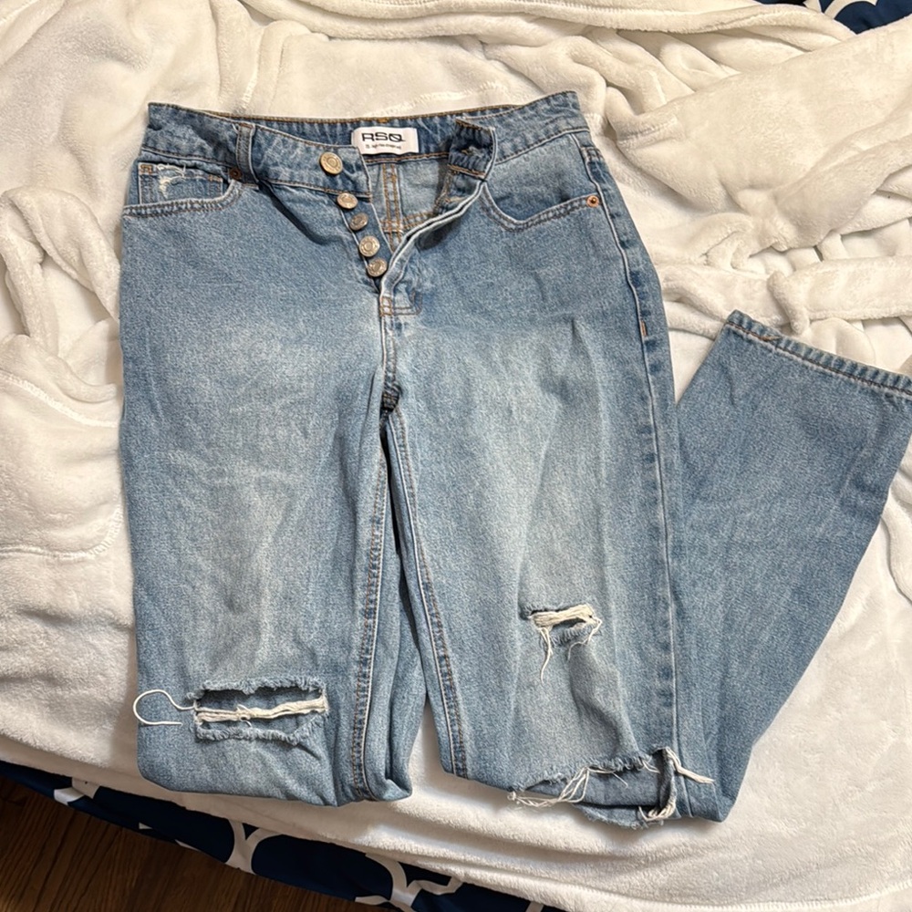 RSQ Blue High Rise Distressed Jeans